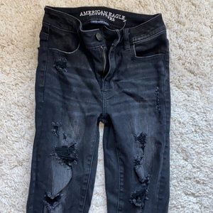 Black Distressed American Eagle Jeans